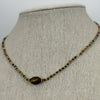 Collier multicolore – Œil de tigre & perles facettées dorées