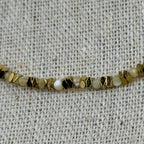Halskette facettierte beige Perlen & goldfarben – Edelstahl