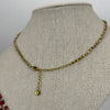 Collier perles beige facettées & doré – Acier inoxydable