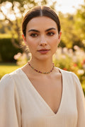 Collier perles fines multicolores & acier inoxydable doré – Bijou délicat femme