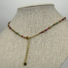 Collier perles fines multicolores & acier inoxydable doré – Bijou délicat femme