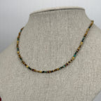 Collier fin pierres naturelles multicolores – Acier inoxydable doré hypoallergénique