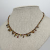 Collier pierre naturelle multicolore – acier inoxydable doré, breloques fines – Bijou tendance femme