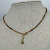 Collier pierre naturelle multicolore – acier inoxydable doré, breloques fines – Bijou tendance femme