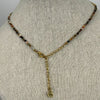 Collier en pierres naturelles multicolores & médaille dorée – Acier inoxydable goldfilled