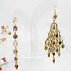 Boucles d’oreilles dépareillées en acier inoxydable – Pierres multicolores, style bohème chic