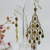 Boucles d’oreilles dépareillées en acier inoxydable – Pierres multicolores, style bohème chic