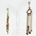 Boucles d’oreilles dépareillées multicolores en acier inoxydable – Style bohème chic