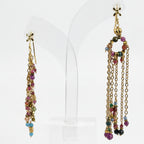 Boucles d’oreilles dépareillées multicolores en acier inoxydable – Style bohème chic