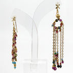 Boucles d’oreilles dépareillées multicolores en acier inoxydable – Style bohème chic