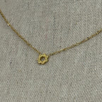 Goldene Halskette aus Edelstahl – Anhänger glänzende, durchbrochene Blume – Feine, verstellbare Kette