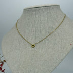 Collier doré en acier inoxydable – Pendentif cœur ajouré – Chaîne fine réglable