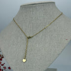 Collier doré en acier inoxydable – Pendentif cœur ajouré – Chaîne fine réglable