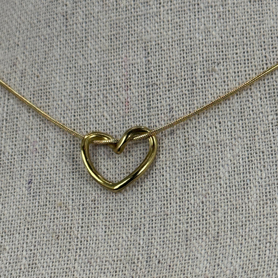 Geknoopte hartketting van roestvrij staal – Goud- of zilverkleurig – Fijne verstelbare ketting.