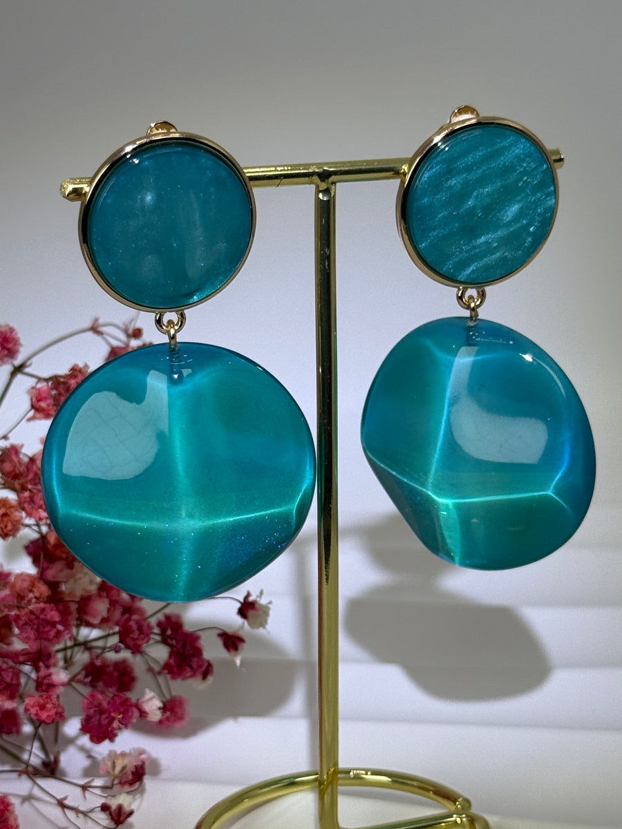 Boucles d’oreilles en résine à clips – Rondes glossy – 5 coloris