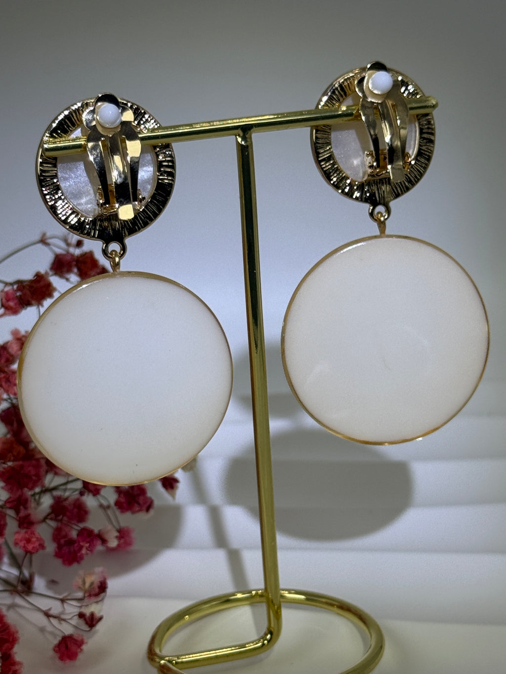 Clip-Ohrringe aus Kunstharz – Glänzend rund – 5 Farben