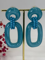 Boucles d’oreilles en résine à enfiler – Design ovale chic et coloré