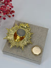 Broche aimantée cœur sacré dorée en acier inoxydable – 7 cm