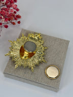 Broche aimantée cœur sacré dorée en acier inoxydable – 7 cm