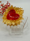 Pince à cheveux cœur rouge en résine – 7 cm