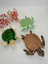 Pince à cheveux tortue verte et blanche en résine – 10,5 cm
