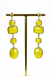 Boucles d’oreilles pendantes jaunes en acier inoxydable – 6,5 cm