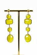 Boucles d’oreilles pendantes jaunes en acier inoxydable – 6,5 cm