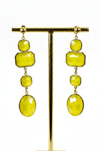 Boucles d’oreilles pendantes jaunes en acier inoxydable – 6,5 cm