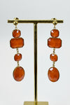 Boucles d’oreilles pendantes oranges en acier inoxydable – 6,5 cm