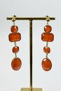 Boucles d’oreilles pendantes oranges en acier inoxydable – 6,5 cm