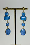 Boucles d’oreilles pendantes bleues en acier inoxydable – 6,5 cm