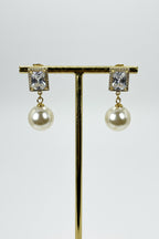 Boucles d’oreilles pendantes perles en acier inoxydable – 3 cm