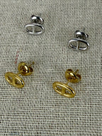Boucles d’oreilles puces maillon chaîne d’ancre en acier inoxydable – dorées ou argentées