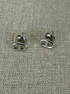 Boucles d’oreilles puces maillon chaîne d’ancre en acier inoxydable – dorées ou argentées