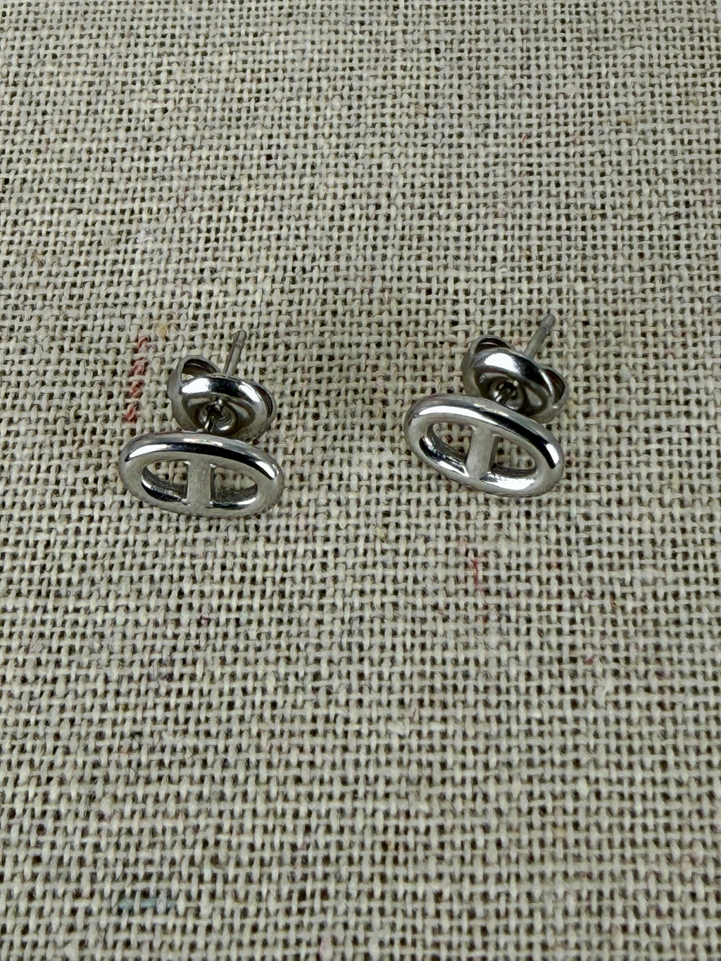 Boucles d’oreilles puces maillon chaîne d’ancre en acier inoxydable – dorées ou argentées