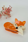 Pince à cheveux renard en résine orange – 9 cm