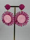 Boucles d’oreilles soleil rose et fuchsia diamètre 5cm – Le bijou bohème ultra féminin de l’été 🌸☀️