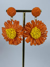 Boucles d’oreilles fleur orange et jaune diamètre 4cm – L’énergie solaire de l’été 🧡☀️