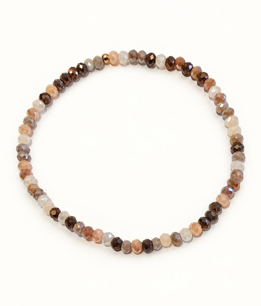 Armband aus vergoldetem Edelstahl – mehrfarbige Perlen aus Jaspis & Rubin-Zoisit – Boho-Chic-Stil