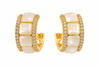 Boucles d’oreilles mini-créoles dorées, nacrées et ornées de strass – 1,5 cm