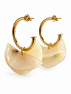 Boucles d’oreilles créoles à pétales ondulés en acier inoxydable doré – 4 coloris, 5 cm