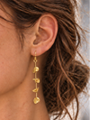 Boucles d’oreilles pendantes à pastilles martelées dorées – 6,5 cm