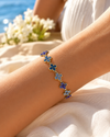 Bracelet Chance bleu en acier inoxydable doré