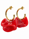 Boucles d’oreilles créoles à pétales ondulés en acier inoxydable doré – 4 coloris, 5 cm