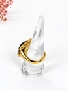 Verstelbare ring met gouden bloemen van roestvrij staal – motief 3 cm