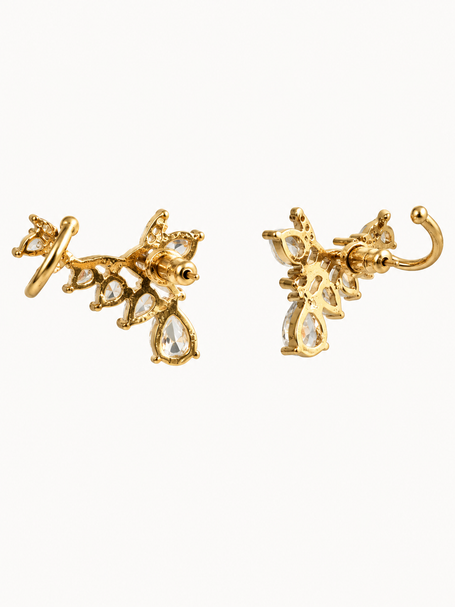 Western-Ohrringe aus vergoldetem Edelstahl – Hut, Cowgirl-Stiefel und Modeschmuckperlen