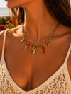 Collier Charms Doré en Acier Inoxydable – Esprit Tropical & Bohème Chic