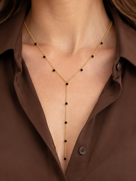 Y-Halskette mit goldener Blume aus Edelstahl – Feine Eleganz und sommerlicher Trend