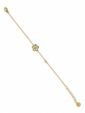 Bracelet fin fleur en acier inoxydable doré – bijou femme délicat et tendance