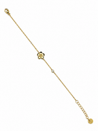 Bracelet fin fleur en acier inoxydable doré – bijou femme délicat et tendance